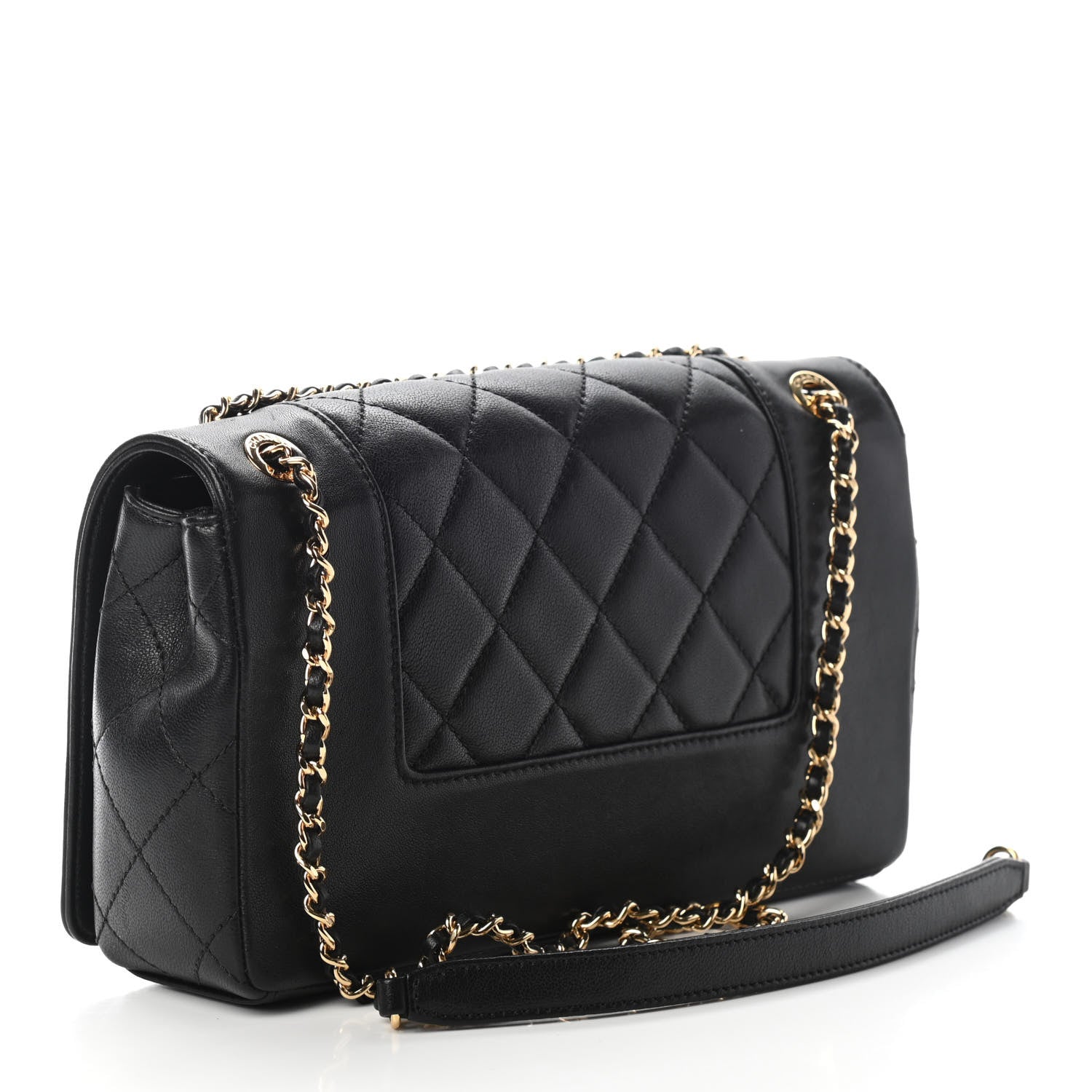 Chanel Sheepskin Quilted Medium Vintage Mademoiselle Flap Black 3 of 11