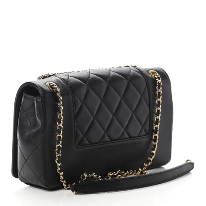 Chanel Sheepskin Quilted Medium Vintage Mademoiselle Flap Black 3 of 11