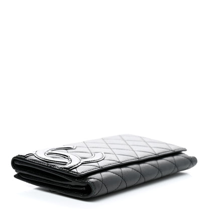 Chanel Calfskin Quilted Cambon Long Double Wallet Black 4 of 15