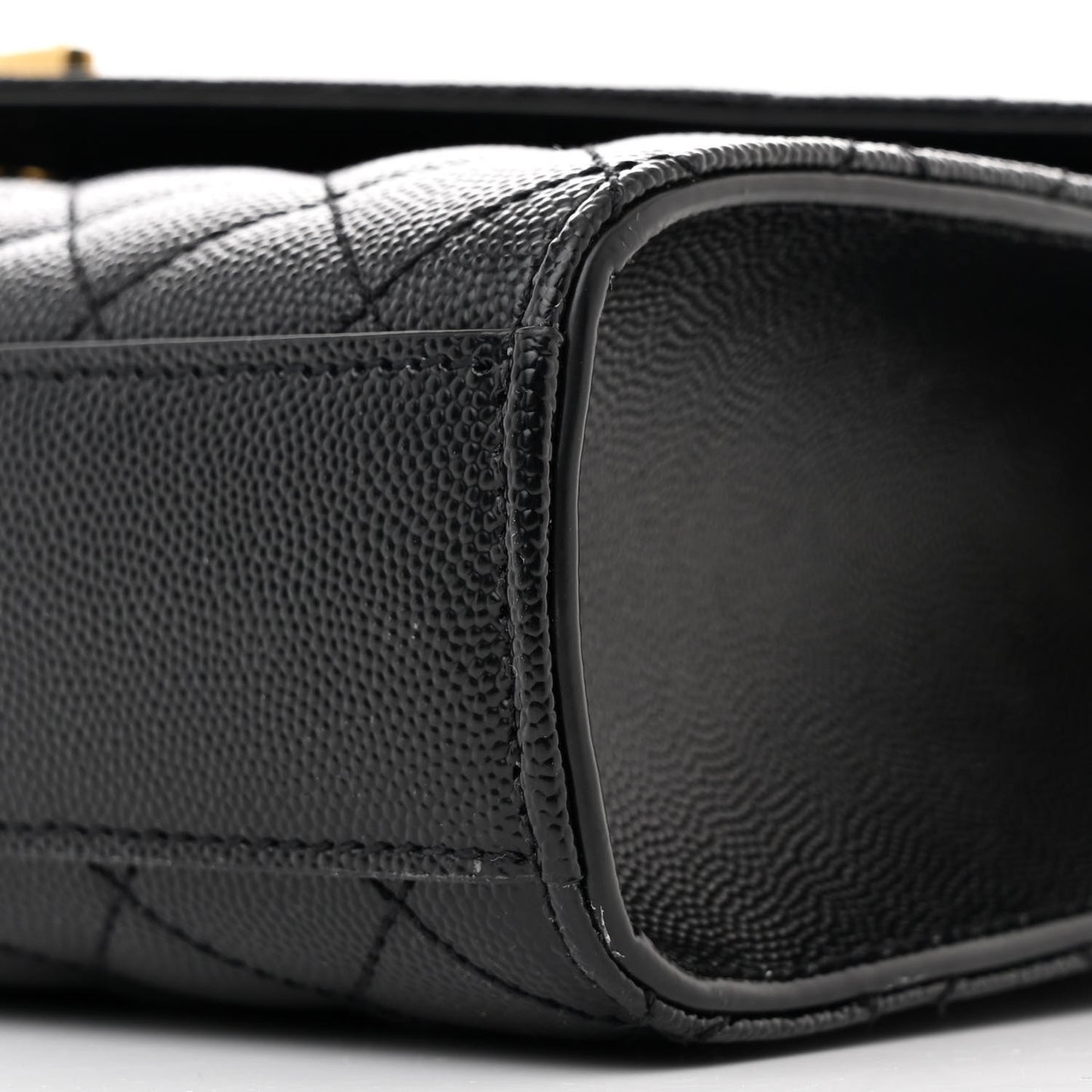 Grain De Poudre Textured Mixed Matelasse Triquilt Medium Monogram Satchel Black