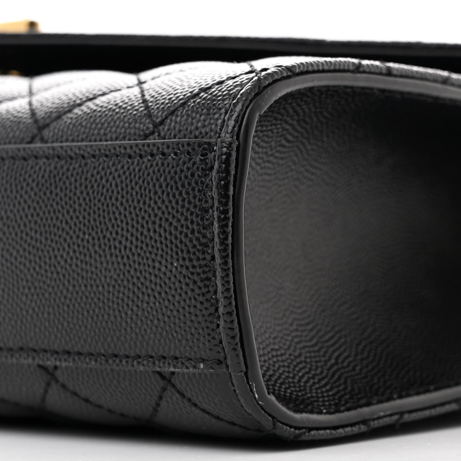 Saint Laurent Grain De Poudre Textured Mixed Matelasse Triquilt Medium Monogram Satchel Black 10 of 10