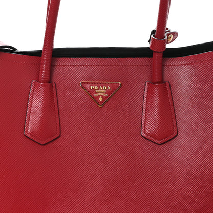 Prada Saffiano Cuir Medium Double Bag Fuoco Black 8 of 11
