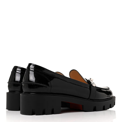 Christian Louboutin Patent Lock Woody Loafers 38.5 Black 4 of 9