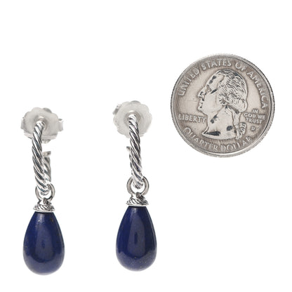 David Yurman Sterling Silver Lapis Lazuli Color Classics Bead Drop Earrings 2 of 4