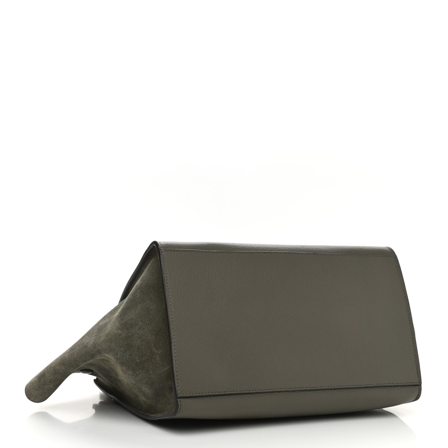 Drummed Calfskin Suede Medium Trapeze Souris