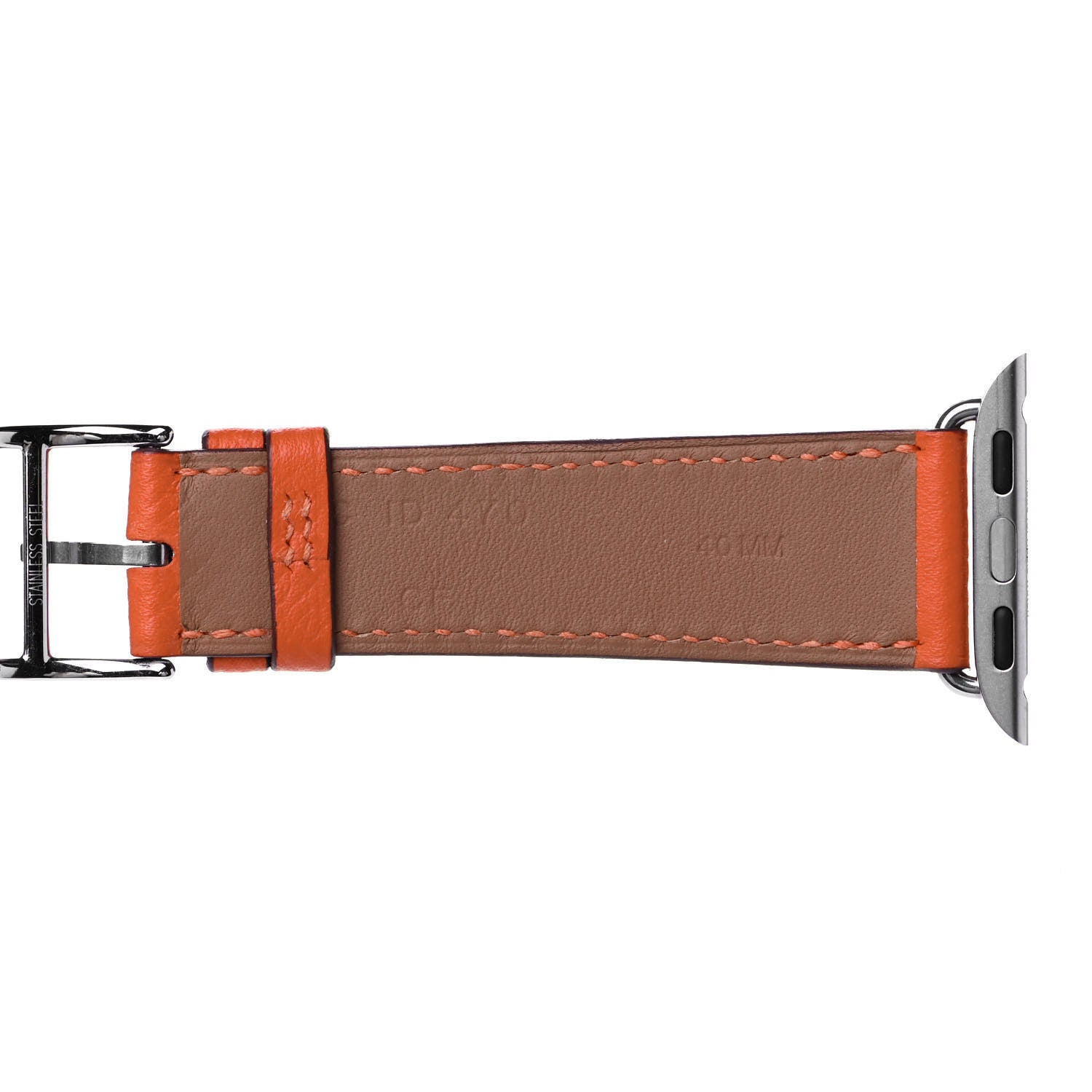 Hermes Epsom 40mm Apple Watch Double Tour Band Orange 3 of 4