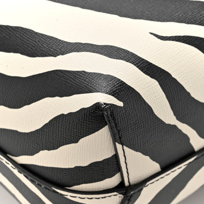 Mansur Gavriel Saffiano Zebra Print Mini Lady Bag Black White 12 of 14