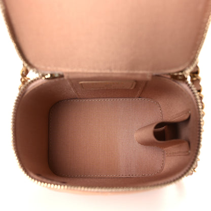 Chanel Lambskin Quilted Top Handle Mini Vanity Case With Chain Beige 5 of 9