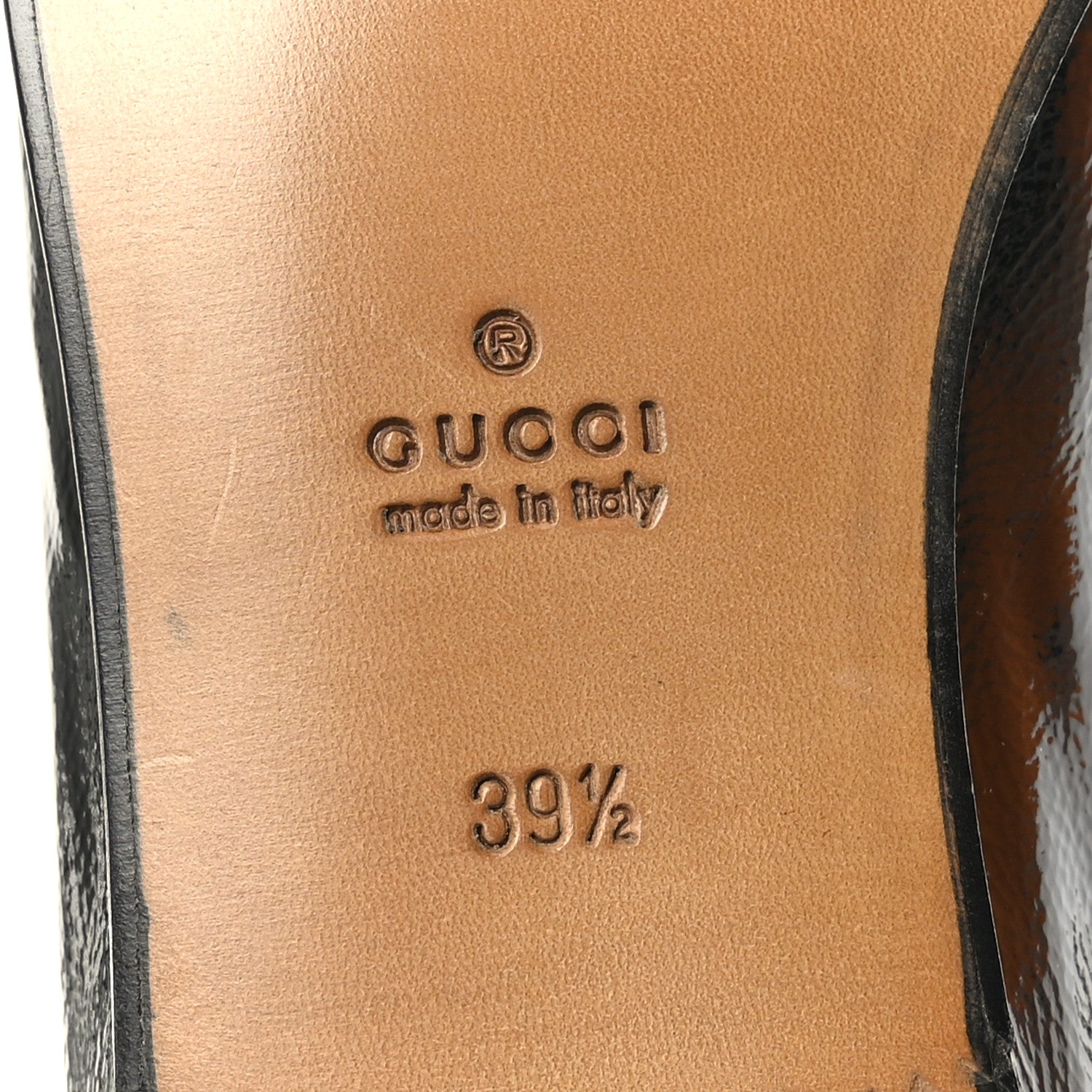 Gucci Patent Womens 1953 Horsebit Loafers 39.5 Black 6 of 8