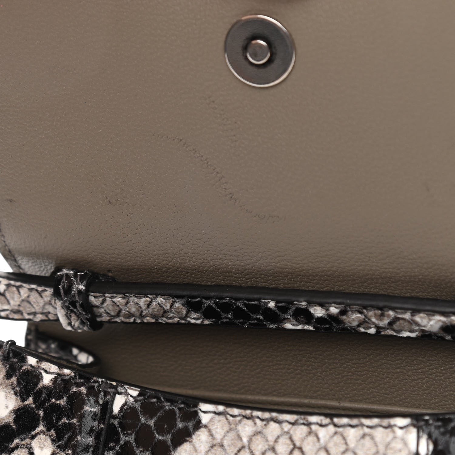 Balenciaga Shiny Calfskin Python Effect Hourglass Top Handle Bag Mini Black White 10 of 10