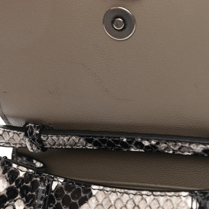 Balenciaga Shiny Calfskin Python Effect Hourglass Top Handle Bag Mini Black White 10 of 10