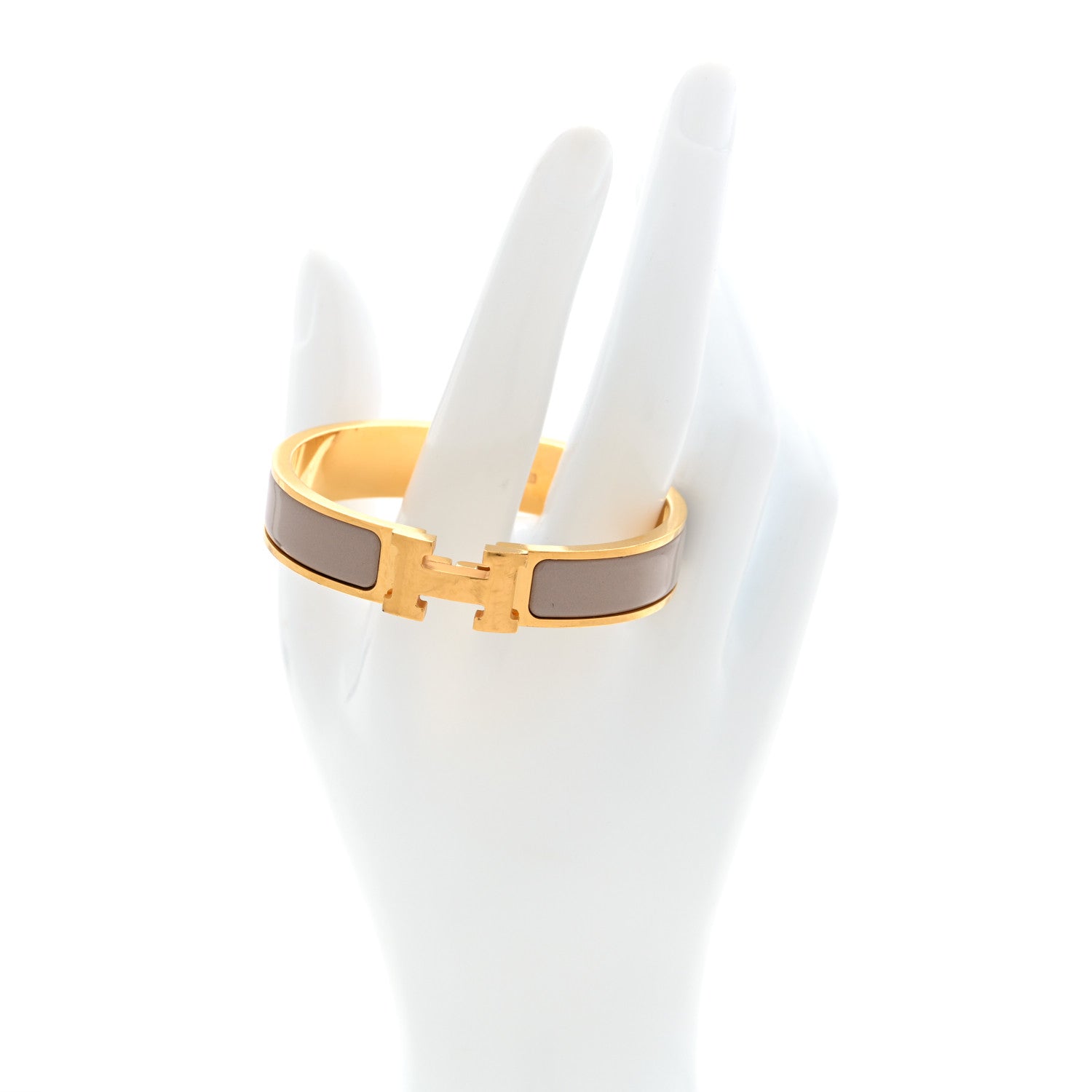 Hermes Enamel Narrow Clic Clac H Bracelet PM Marron Glace 2 of 5