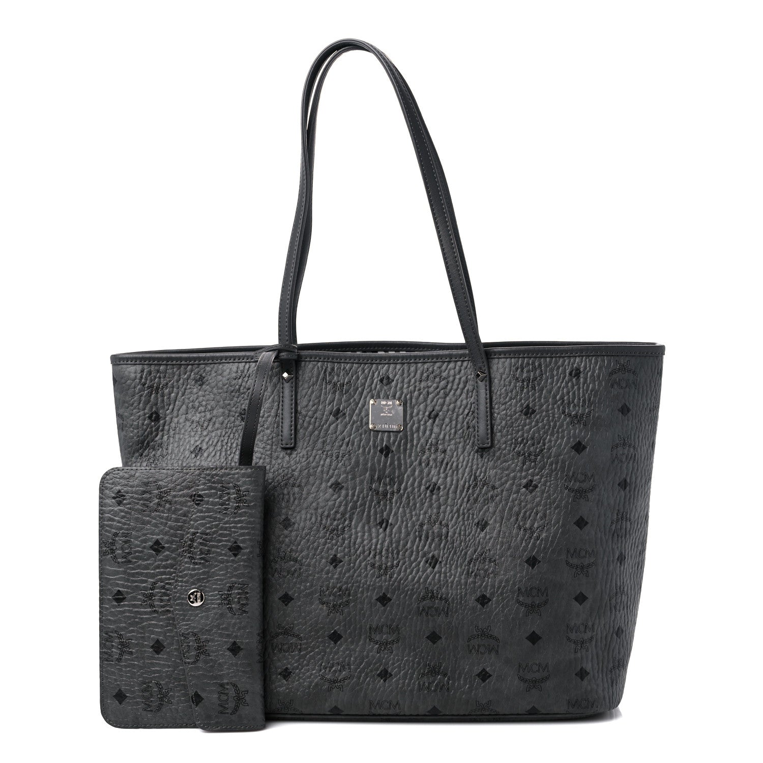 MCM Visetos Medium Project Reversible Shopper Tote Phantom Grey 1 of 14