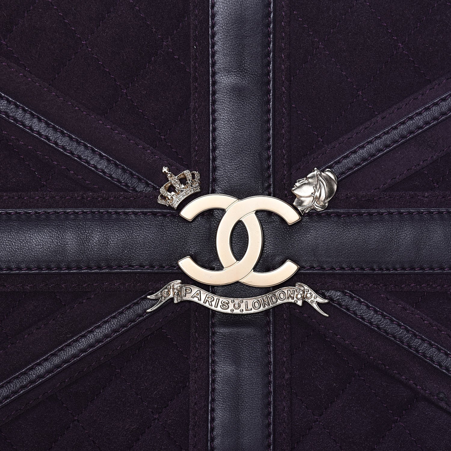 Chanel Suede Union Jack Shoulder Bag Purple 11 of 11