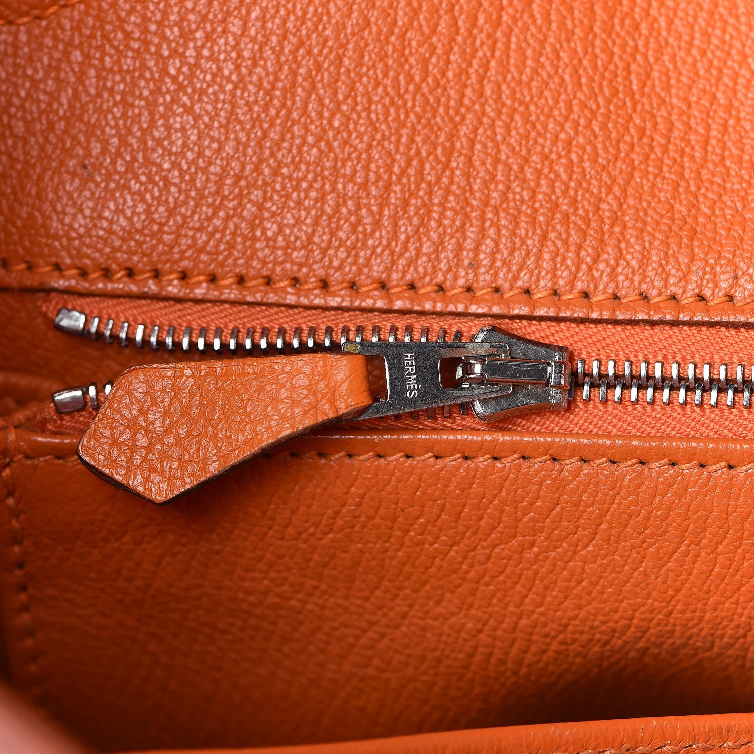 Hermes Taurillon Clemence Birkin 40 Orange 9 of 33