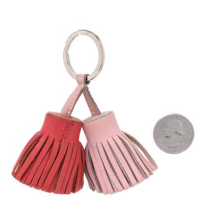 Hermes Lambskin Carmen Uno-Dos Key Holder Rose Sakura Bougainvillea 2 of 4