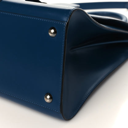 Delvaux Box Calfskin Brillant MM Satchel Blue De Prusse 9 of 9