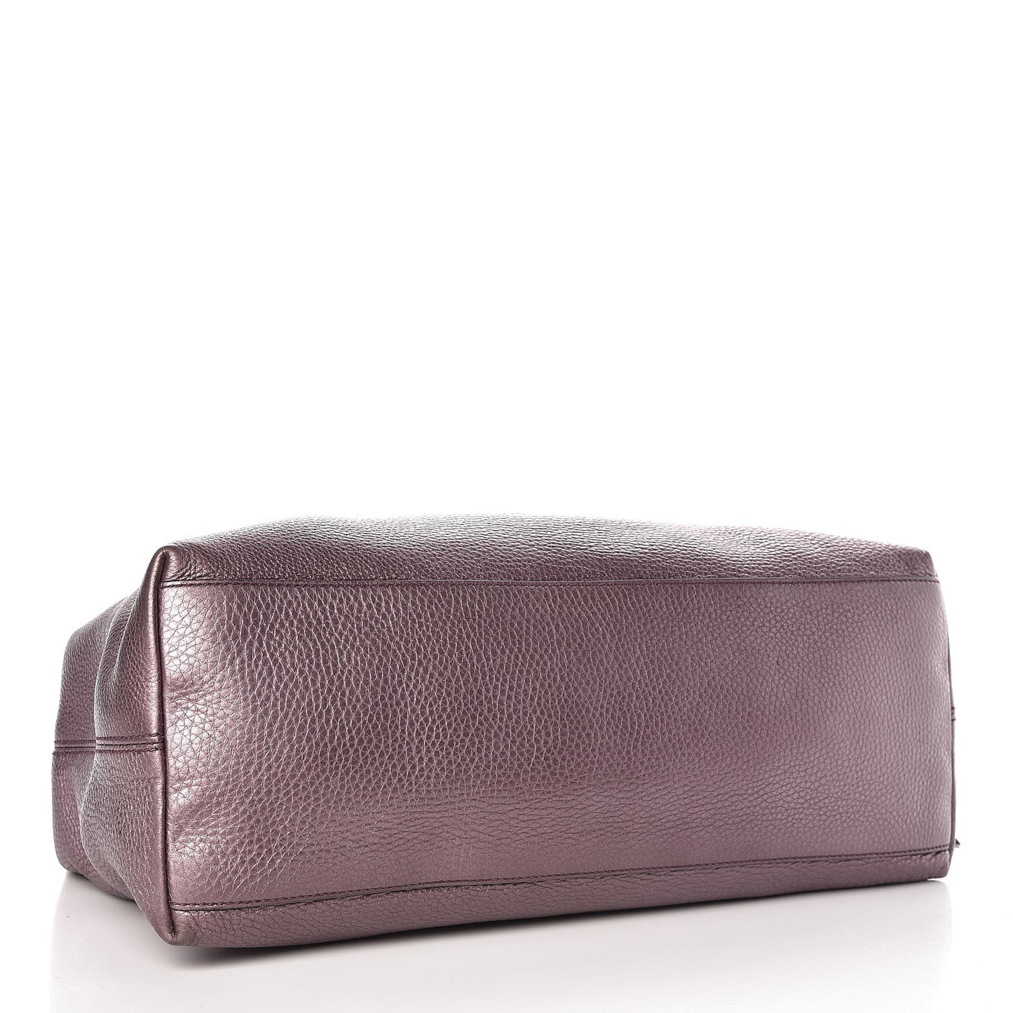 Metallic Pebbled Calfskin Medium Soho Chain Shoulder Bag Purple