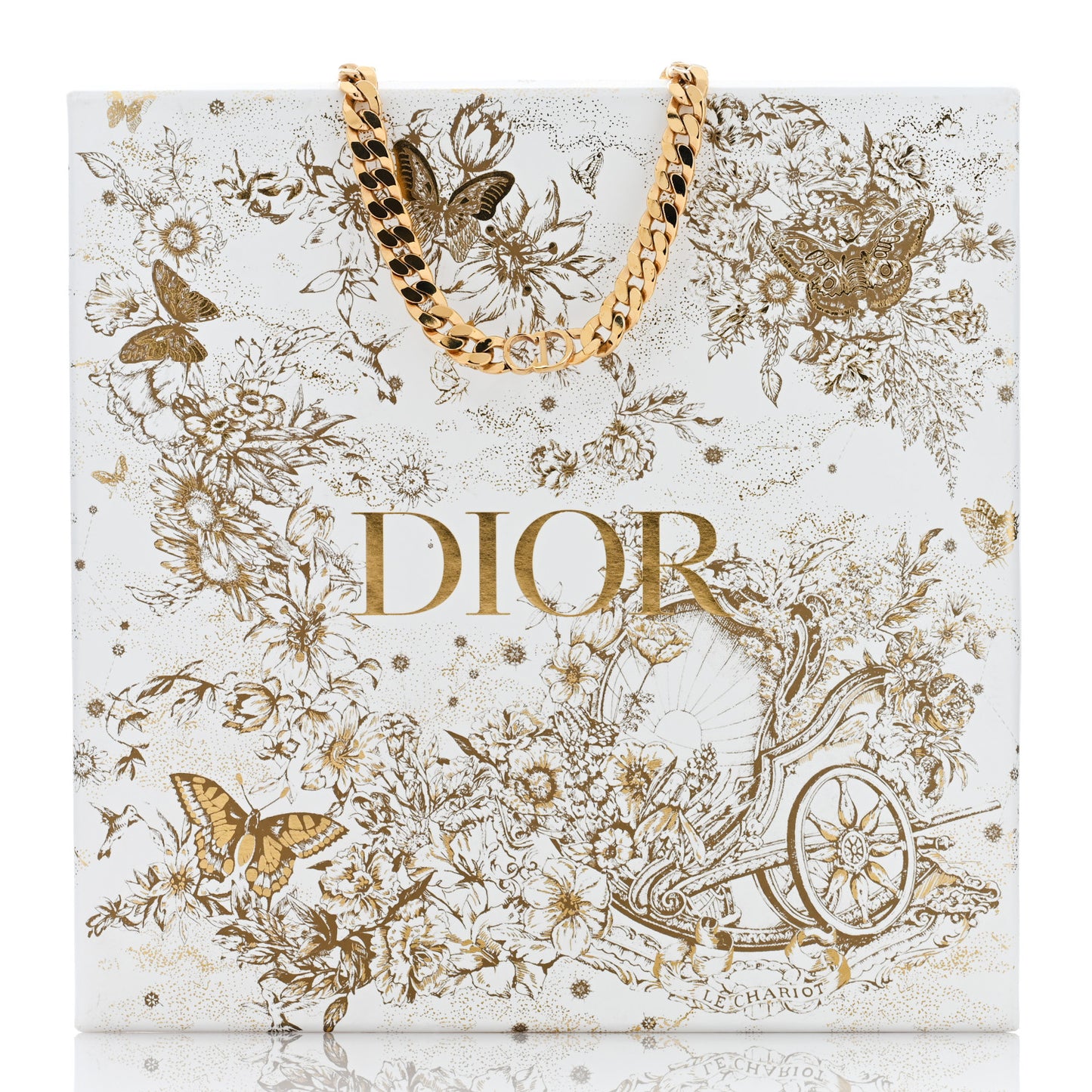 CHRISTIAN DIOR Metal Danseuse Etoile Chain Choker Necklace Gold