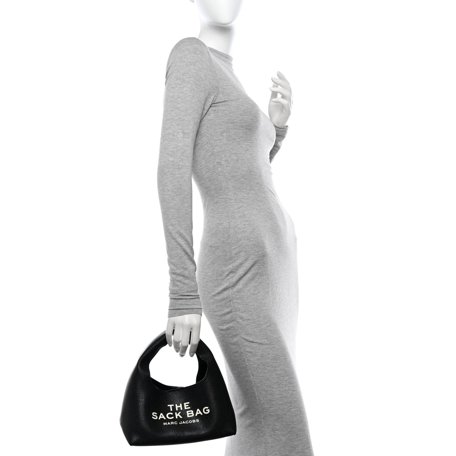 Marc Jacobs Grained Calfskin Mini The Sack Bag Black 2 of 12