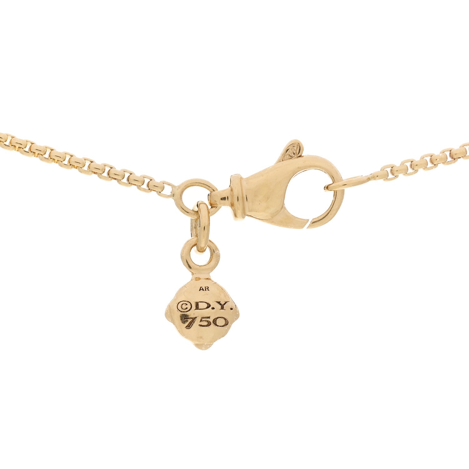 David Yurman 18K Yellow Gold 1mm Box Chain Necklace 4 of 4