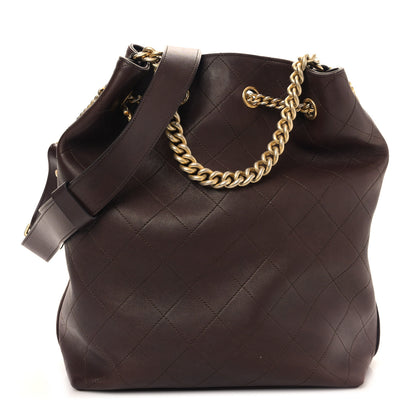 Chanel Calfskin Quilted Small On My Shoulder Drawstring Bag Brown 1 of 9