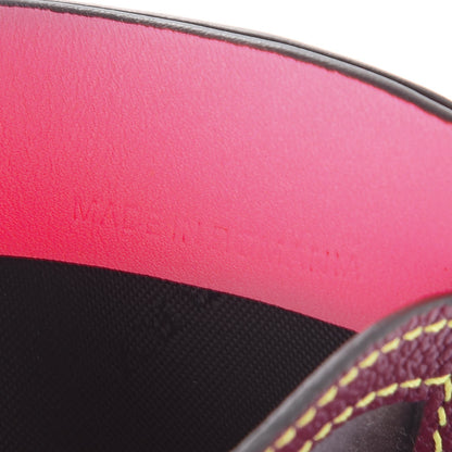 Burberry Soft Grain Calfskin Haymarket Check Izzy Card Case Dark Plum 7 of 7