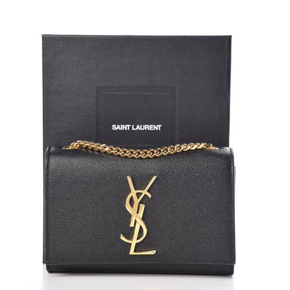 Saint Laurent Grain De Poudre Small Monogram Kate Satchel Black 12 of 12