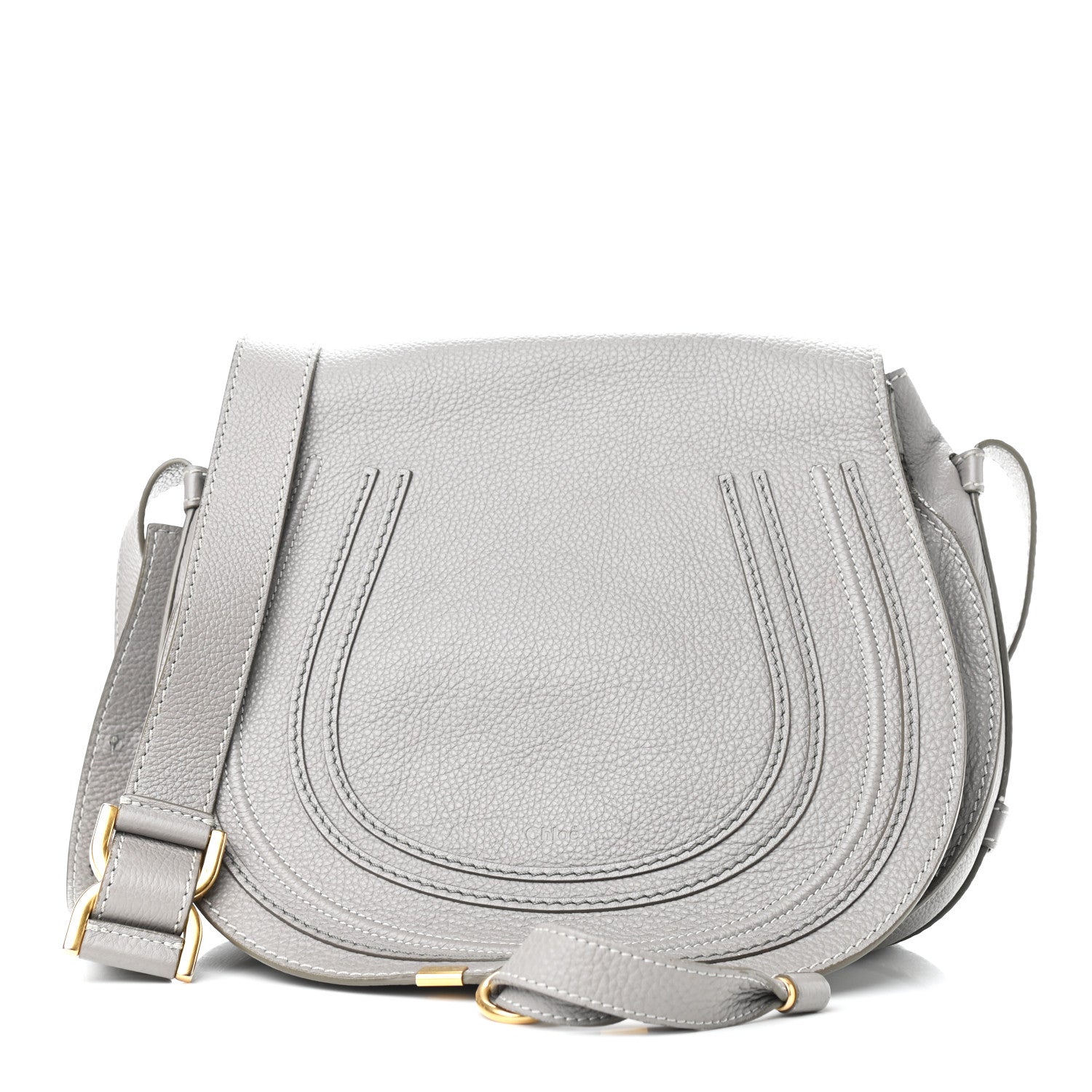 Chloe Calfskin Medium Marcie Round Crossbody Bag Cashmere Grey 2 of 20