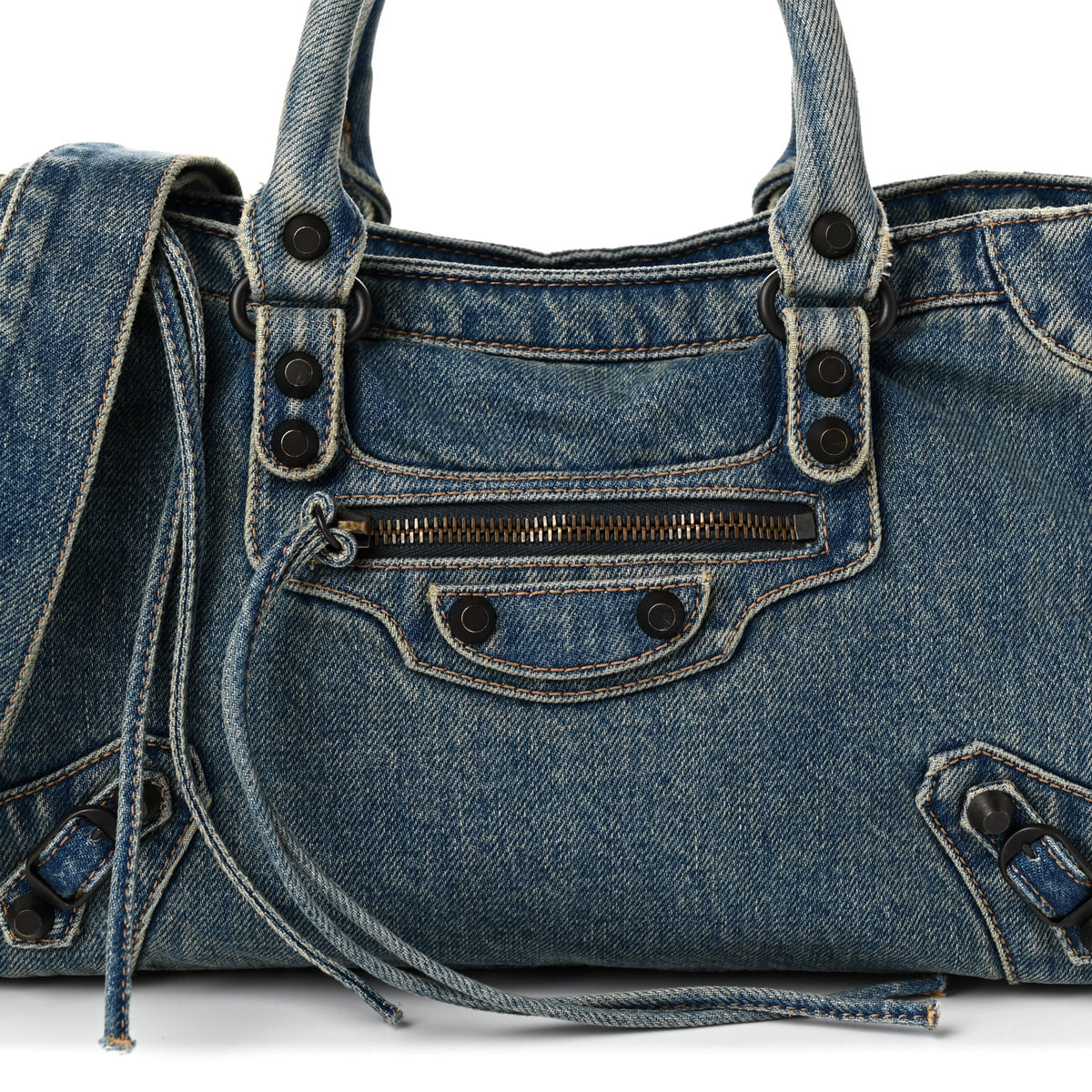Balenciaga Washed Denim Classic Hardware Small Le City Blue 8 of 11