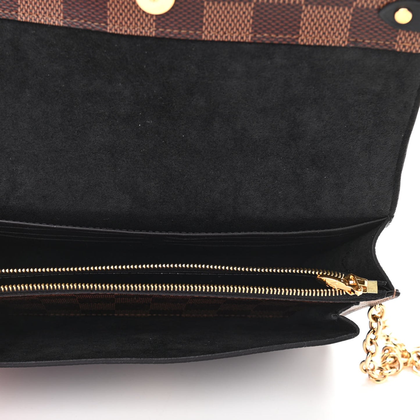 Damier Ebene Vavin Chain Wallet Black