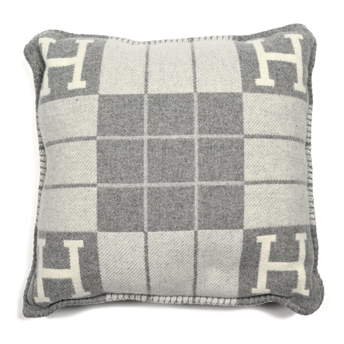 Wool Cashmere Avalon III Pillow PM Ecru Gris Clair