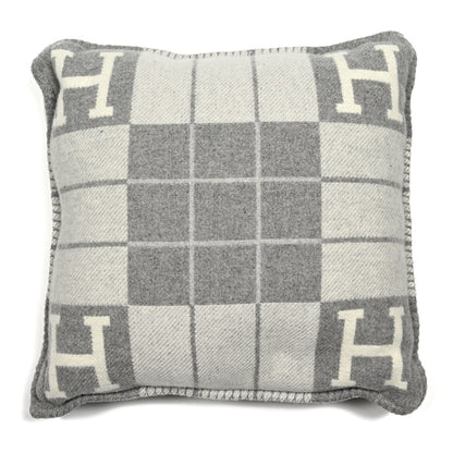 Hermes Wool Cashmere Avalon III Pillow PM Ecru Gris Clair 2 of 3