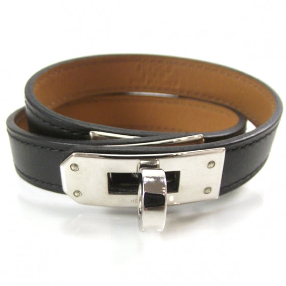 Hermes Chamonix Kelly Double Tour Bracelet XS Black 1 of 8