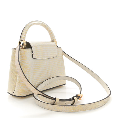 Louis Vuitton Metallic Lizard Capucines Mini White Gold 3 of 10