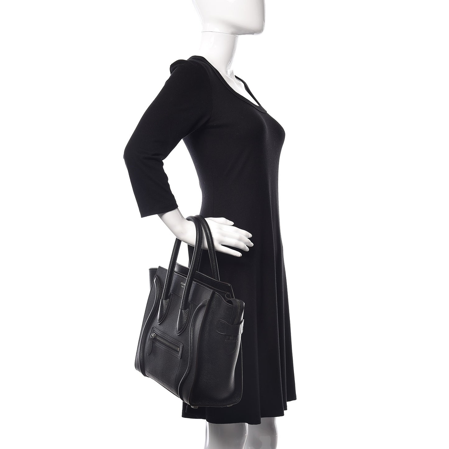 Drummed Calfskin Micro Luggage Black