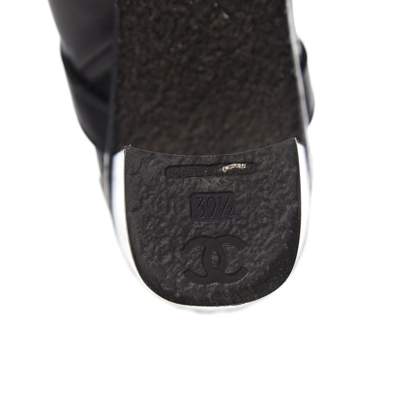 Lambskin CC Buckle Short Boots 39.5 Black