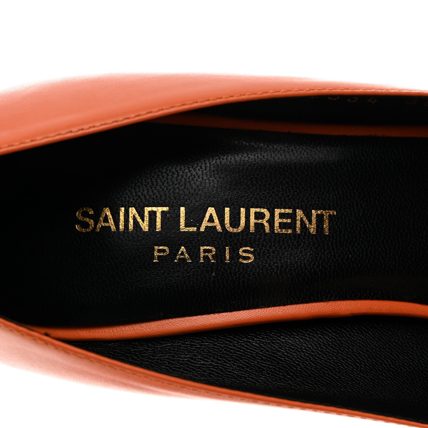 Saint Laurent Calfskin Paris 105 Classic Pumps 36.5 Mandarine 6 of 10