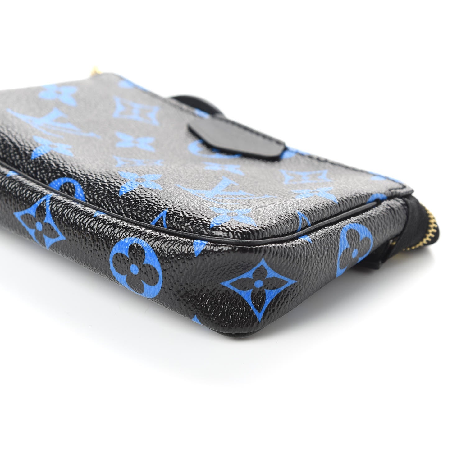 Louis Vuitton Colored Monogram Mini Pochette Accessories Blue Black 7 of 9