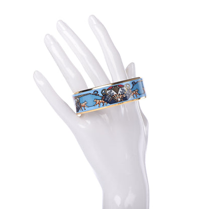 Hermes Enamel Printed Wide Snow Leopards Bracelet 65 2 of 5