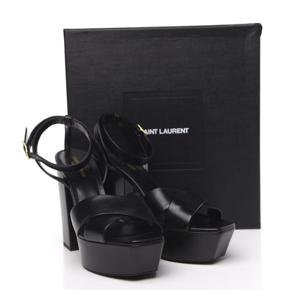Saint Laurent Calfskin Farrah 80 Platform Sandals 42 Black 9 of 9