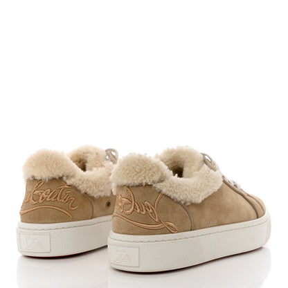 Christian Louboutin Suede Shearling Fun Vierissima Flat Sneakers 37 Atlas 4 of 8