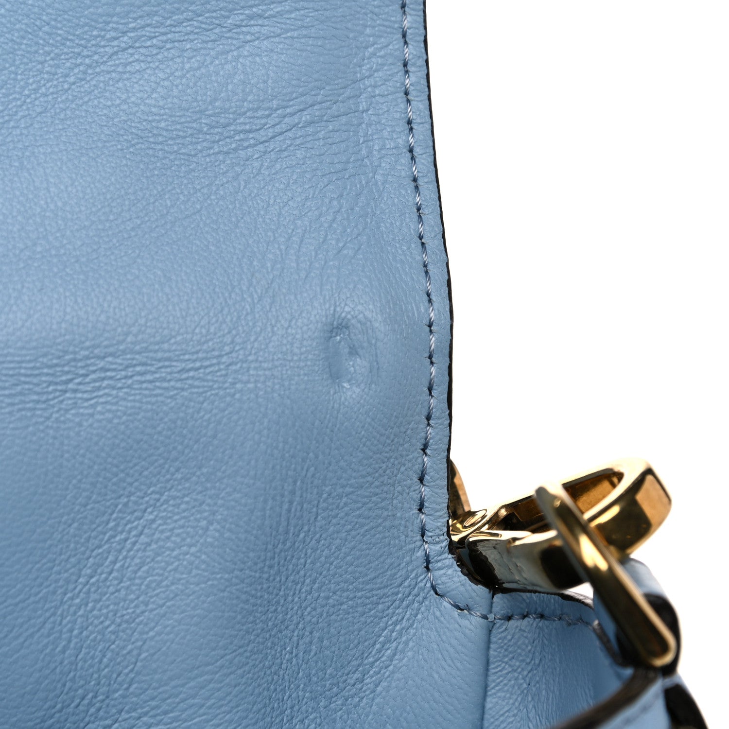 Fendi Nappa FF 1974 Embossed Baguette Azzurro Baby 16 of 16