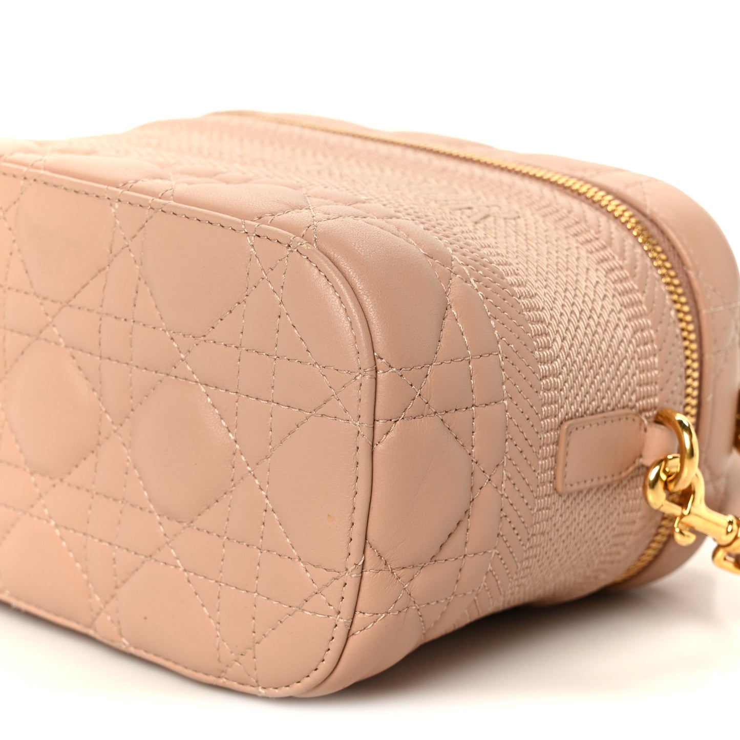 Lambskin Cannage Small Diortravel Vanity Case Rose Des Vents