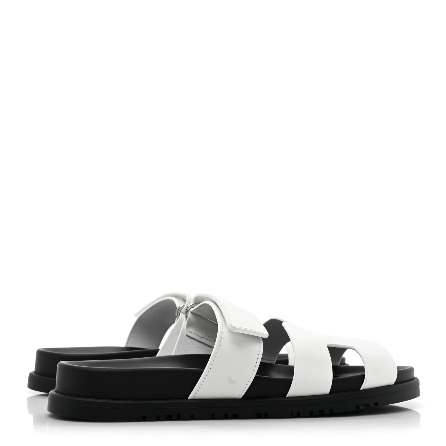 Hermes Calfskin Womens Chypre Sandals 38 White 4 of 8