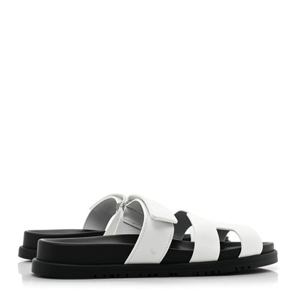 Hermes Calfskin Womens Chypre Sandals 38 White 4 of 8