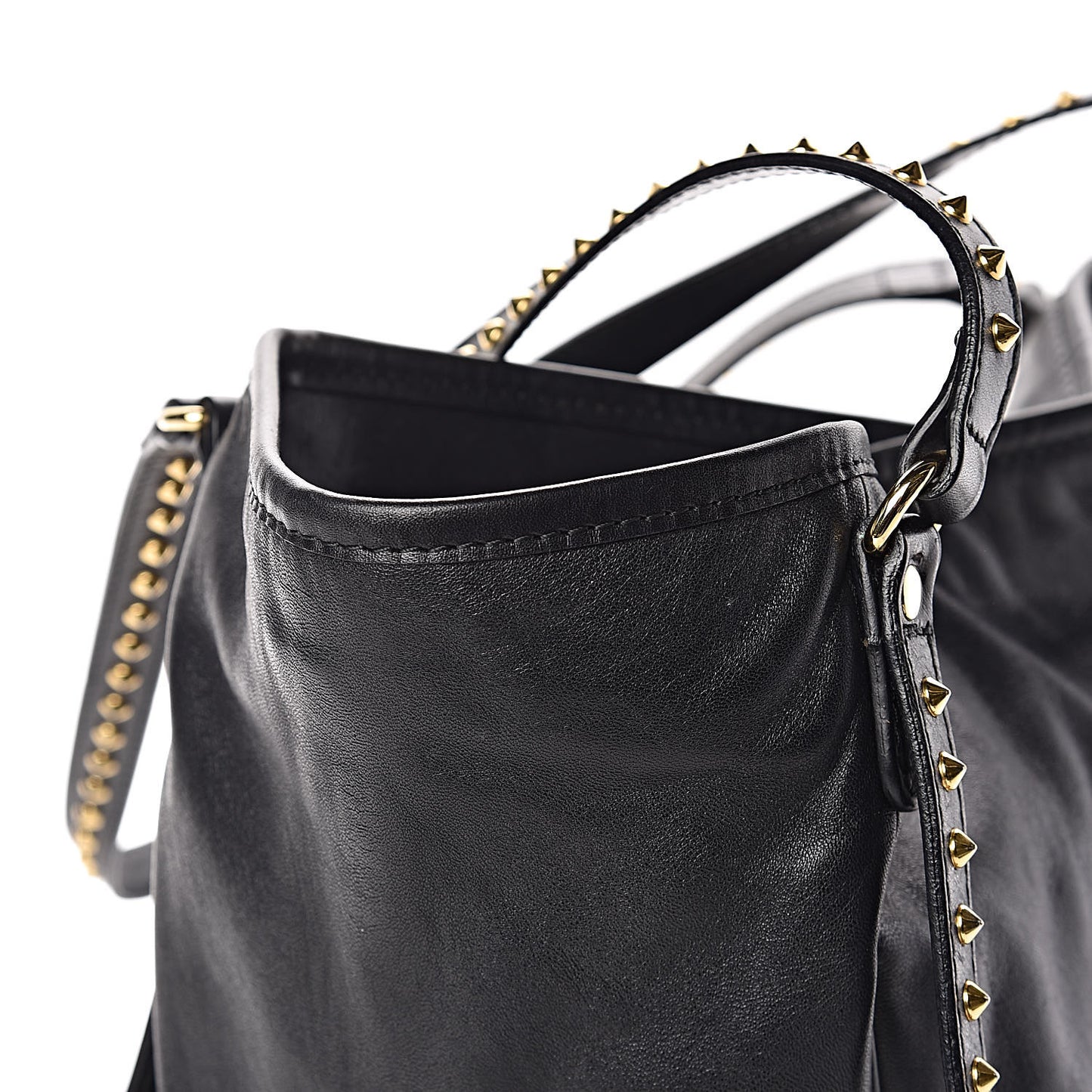 Lambskin Bridle Studs Small Canterbury Tote Black