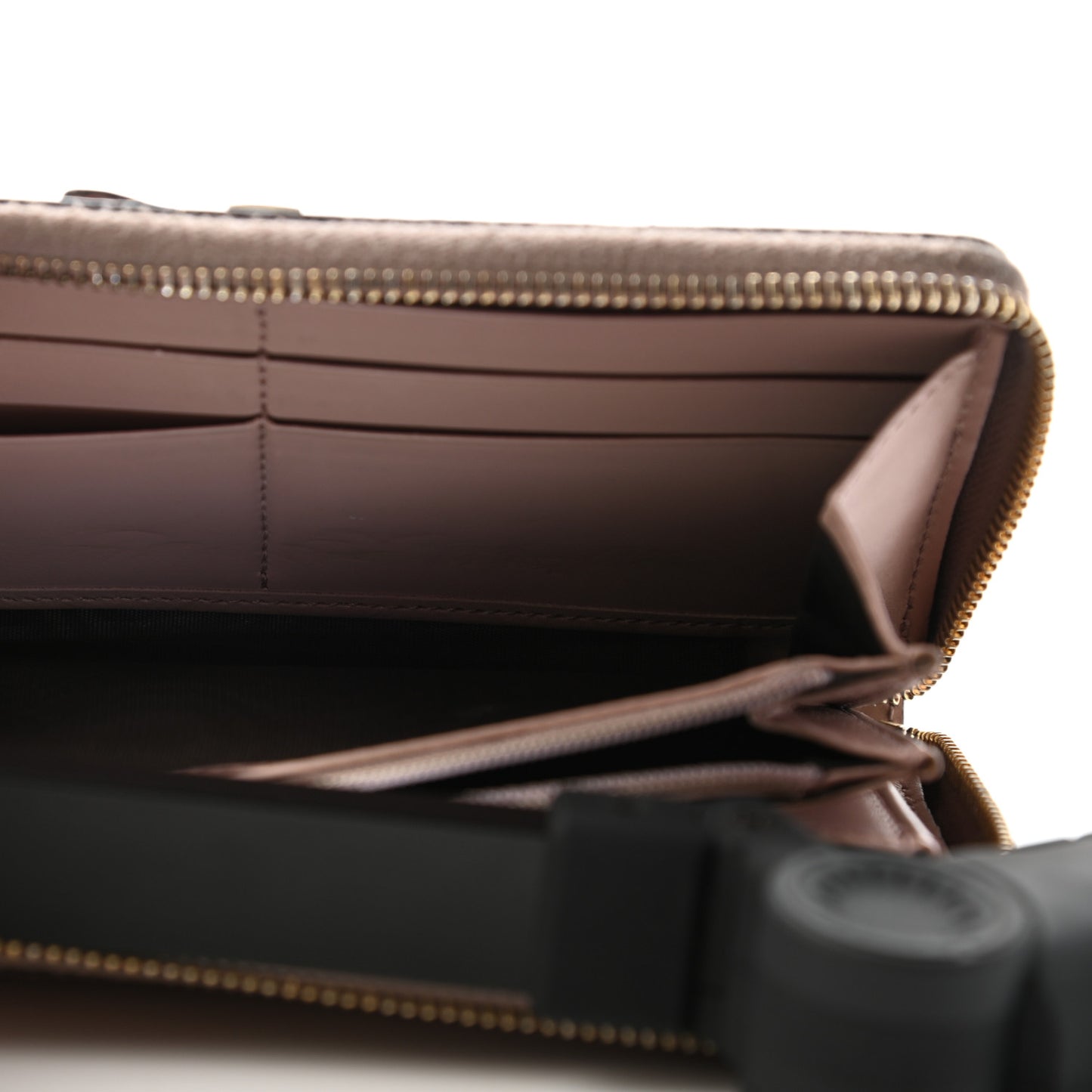 Guccissima Bow Zip Around Wallet Pink