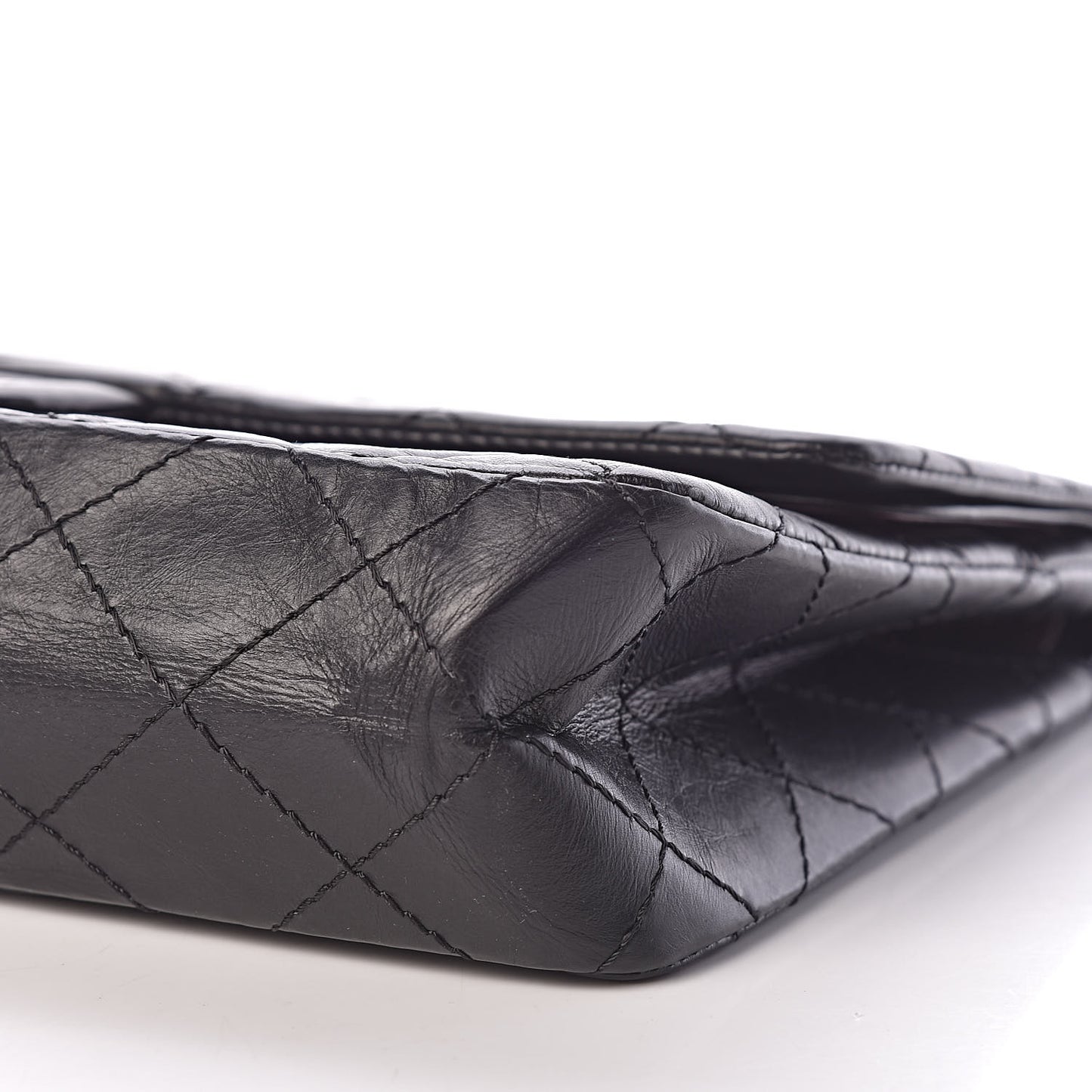 Aged Calfskin Quilted 2.55 Reissue 227 Flap Black