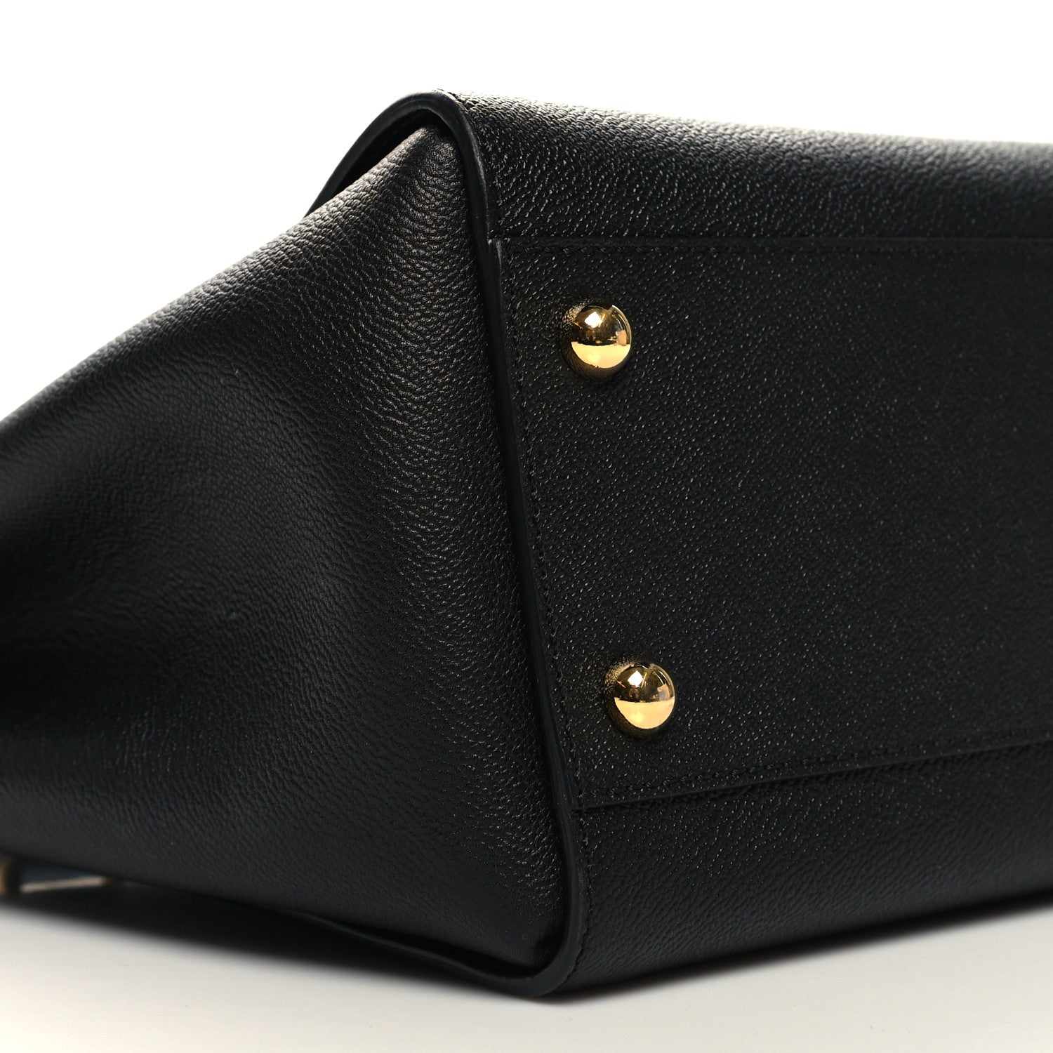 Burberry Soft Grain Calfskin Medium Buckle Tote Black 8 of 9
